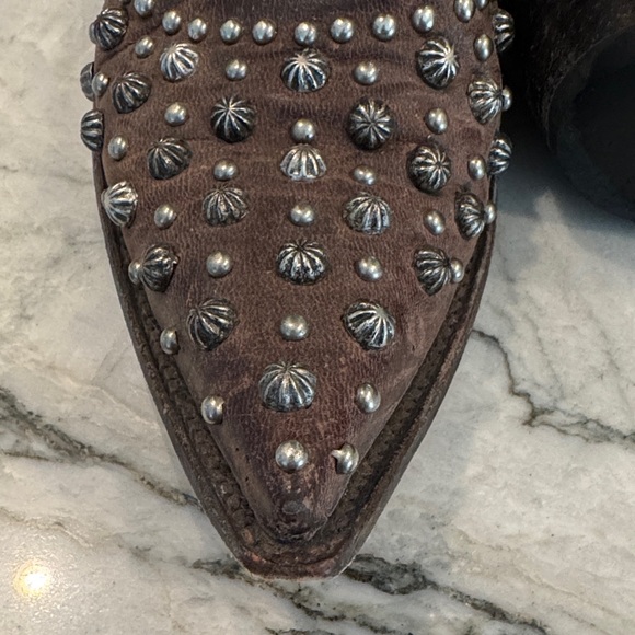 Old Gringo SZ 8.5 Studded Brown Leather Cowboy Boots - Picture 8 of 11